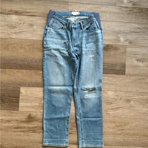 Hatch The Boyfriend Maternity Light Blue Distressed Jeans